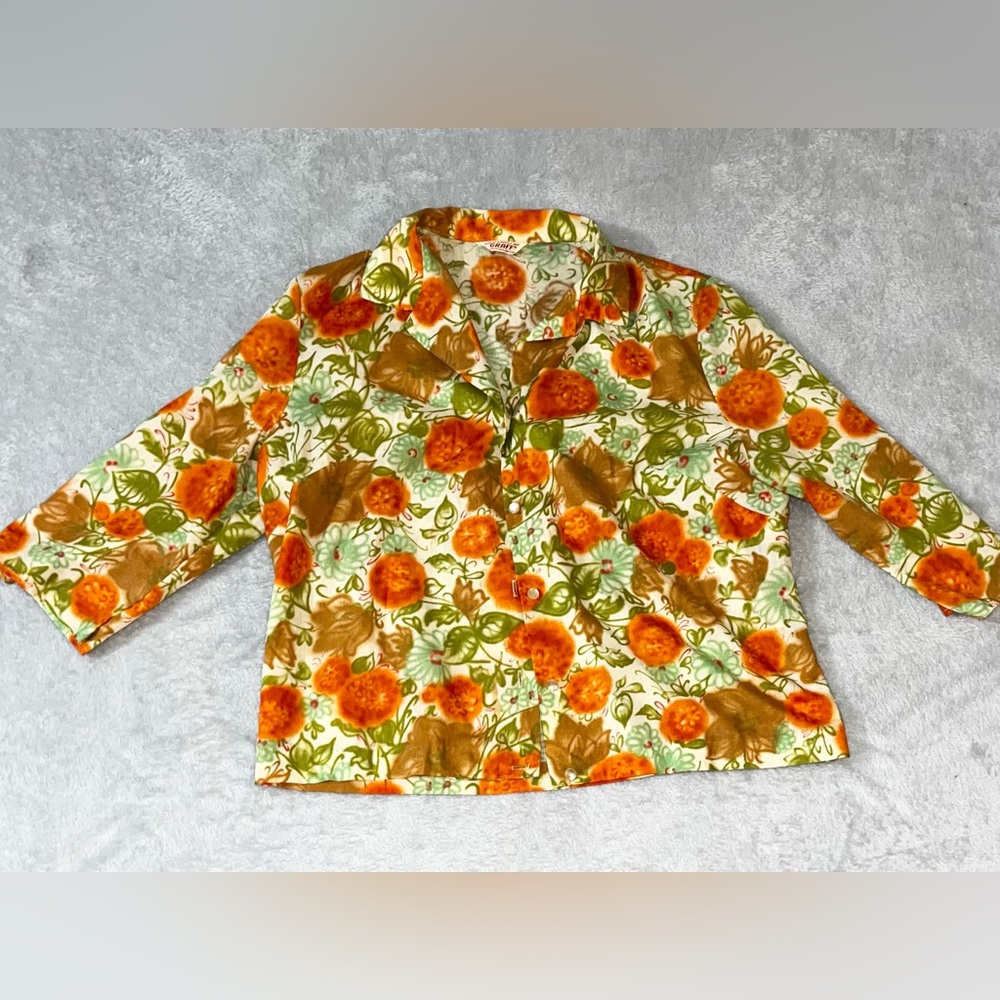 Vintage‎ Graff Wear Women’s Blouse Button Up Floral Size Small Made In USA
